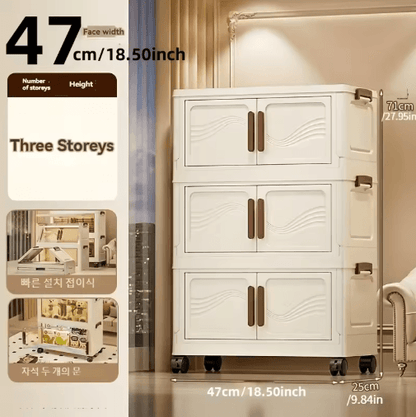 Foldable Storage Box with Clear Door for Clothes Books and Toys Organization