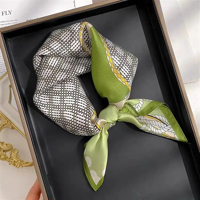 Luxury Silk-Feel Square Scarf – Soft Satin Hairband, Neckerchief & Bag Ribbon