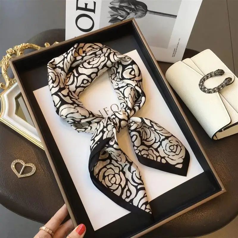Luxury Silk-Feel Square Scarf – Soft Satin Hairband, Neckerchief & Bag Ribbon