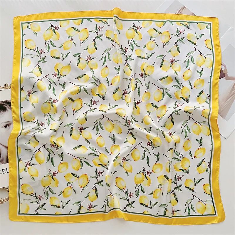 Elegant Lightweight Square Silk Scarf – Breathable Women's Neck & Hair Wrap