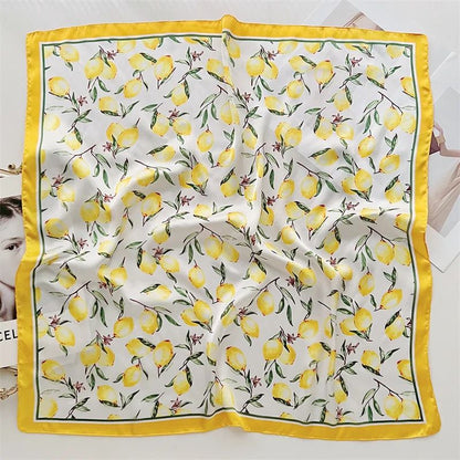 Elegant Lightweight Square Silk Scarf – Breathable Women's Neck & Hair Wrap