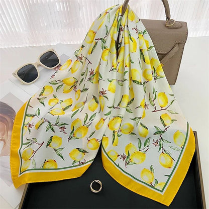 Elegant Lightweight Square Silk Scarf – Breathable Women's Neck & Hair Wrap