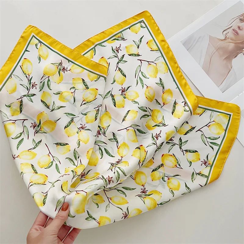 Elegant Lightweight Square Silk Scarf – Breathable Women's Neck & Hair Wrap