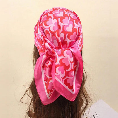 Elegant Lightweight Square Silk Scarf – Breathable Women's Neck & Hair Wrap