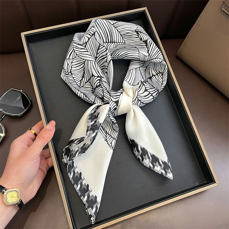 Elegant Lightweight Square Silk Scarf – Breathable Women's Neck & Hair Wrap