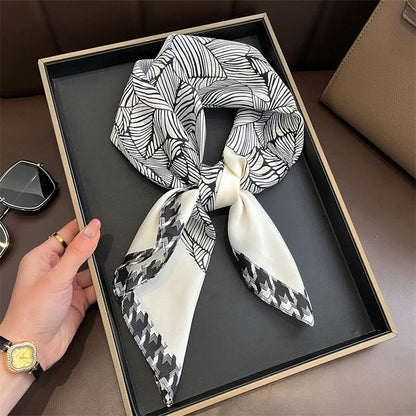 Elegant Lightweight Square Silk Scarf – Breathable Women's Neck & Hair Wrap