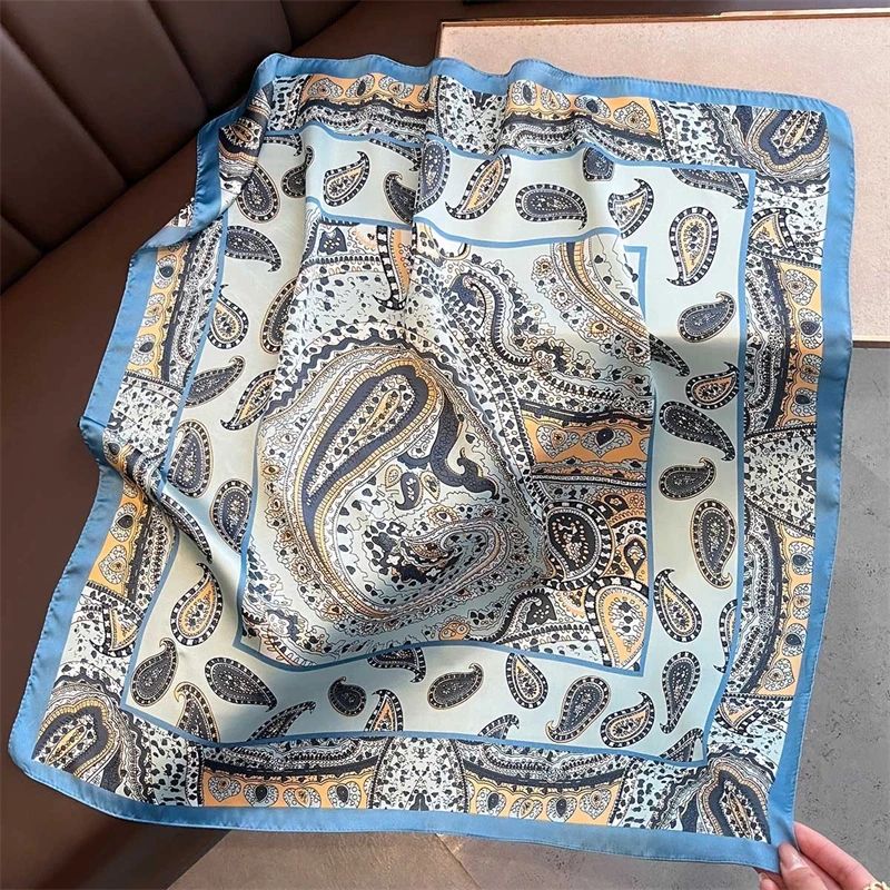 Elegant Lightweight Square Silk Scarf – Breathable Women's Neck & Hair Wrap