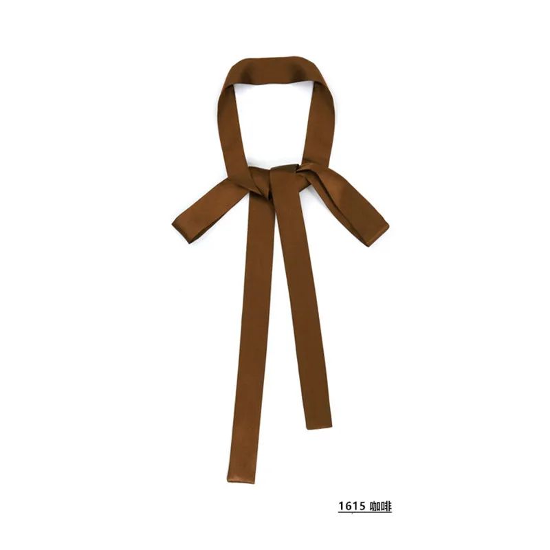 Luxury Solid Color Silk Skinny Scarf – Designer Bag Handle Wrap & Hair Ribbon