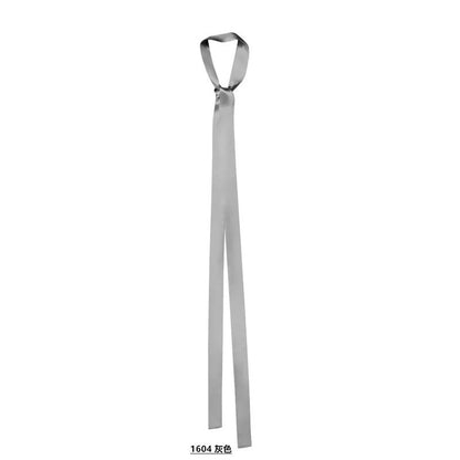 Luxury Solid Color Silk Skinny Scarf – Designer Bag Handle Wrap & Hair Ribbon