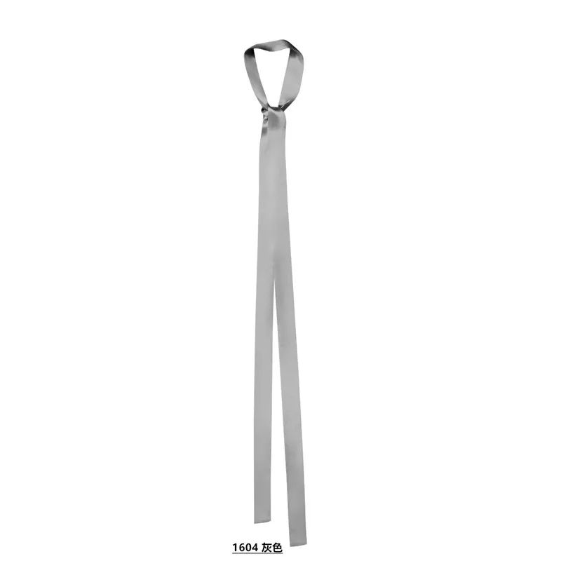 Luxury Solid Color Silk Skinny Scarf – Designer Bag Handle Wrap & Hair Ribbon