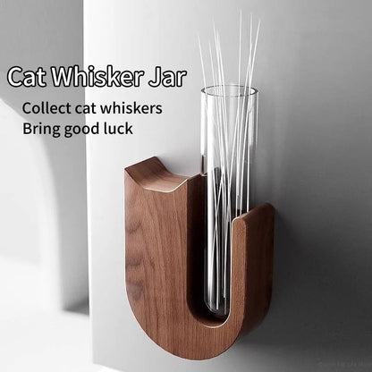 Cat Whisker Storage Jar – High-Performance Wooden Test Tube Vase & Pet Hair Keepsake Magnet