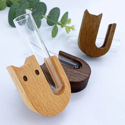 Cat Whisker Storage Jar – High-Performance Wooden Test Tube Vase & Pet Hair Keepsake Magnet