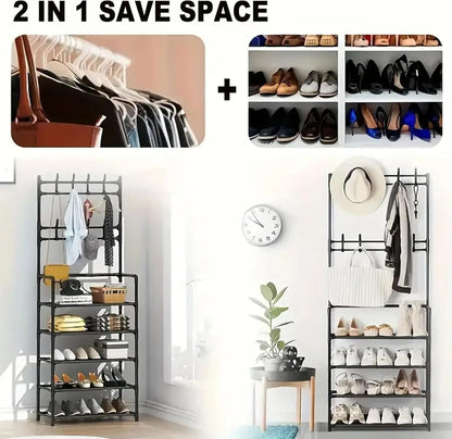 5 Layer Floor Standing Storage Rack for Shoes and Clothing