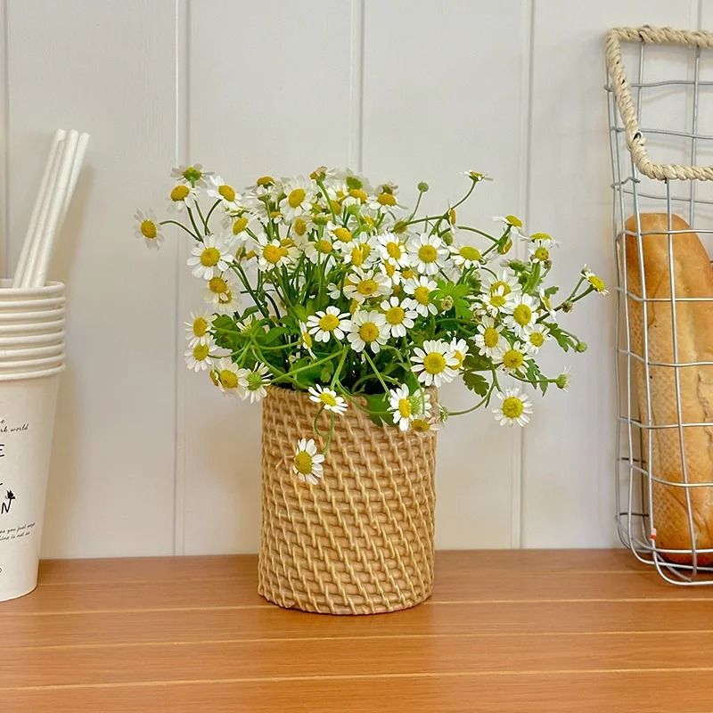 Natural Seaweed Weave Vase – High-Performance Pastoral Rattan & Bamboo Floral Arrangement Basket