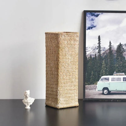 Natural Seaweed Weave Vase – High-Performance Pastoral Rattan & Bamboo Floral Arrangement Basket