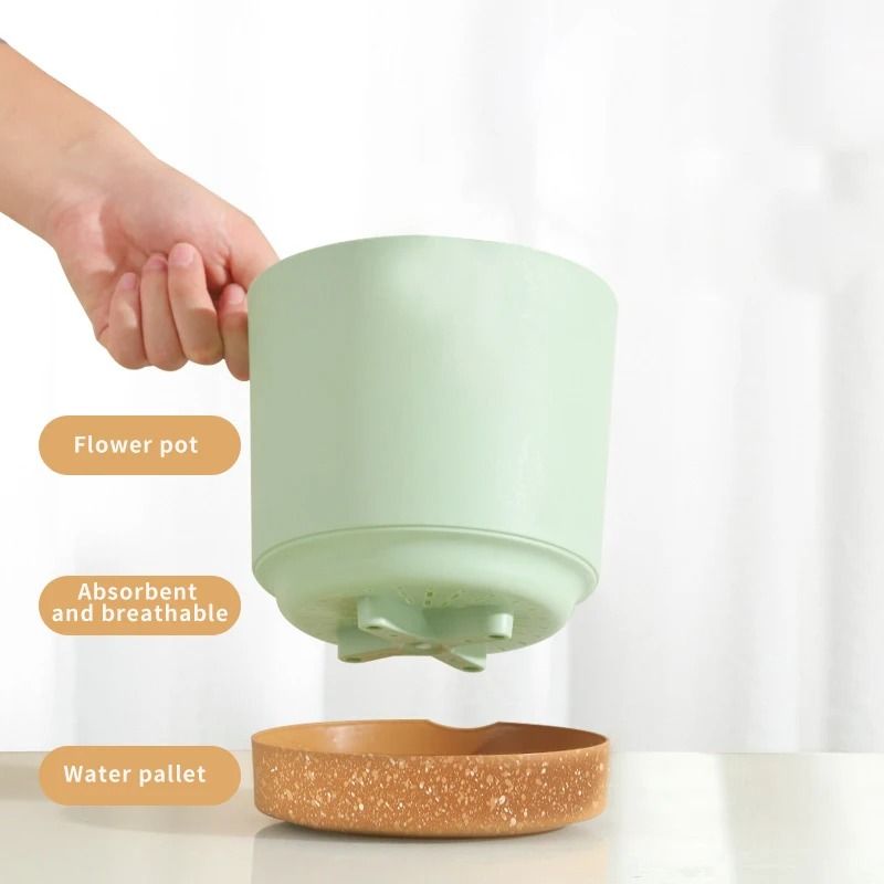 Self-Watering Plant Pots – High-Performance Automatic Plastic Flowerpots with Integrated Saucer