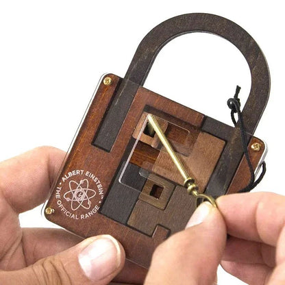 High-Difficulty IQ lock puzzle Wooden Brainteaser - Classic wooden brain teaser puzzle for Focus & Problem-Solving