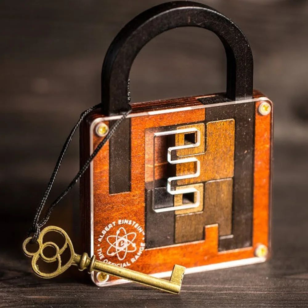 High-Difficulty IQ lock puzzle Wooden Brainteaser - Classic wooden brain teaser puzzle for Focus & Problem-Solving
