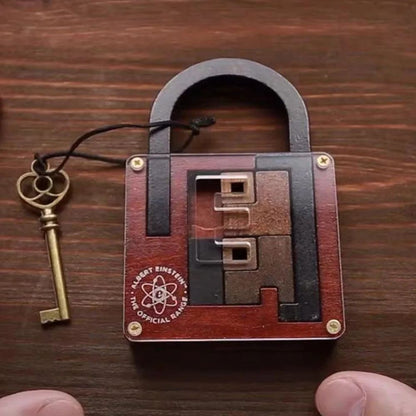 High-Difficulty IQ lock puzzle Wooden Brainteaser - Classic wooden brain teaser puzzle for Focus & Problem-Solving