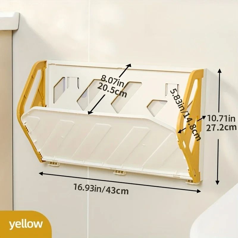 Wall Mounted Foldable Shoe Rack with Hidden Storage Shelf