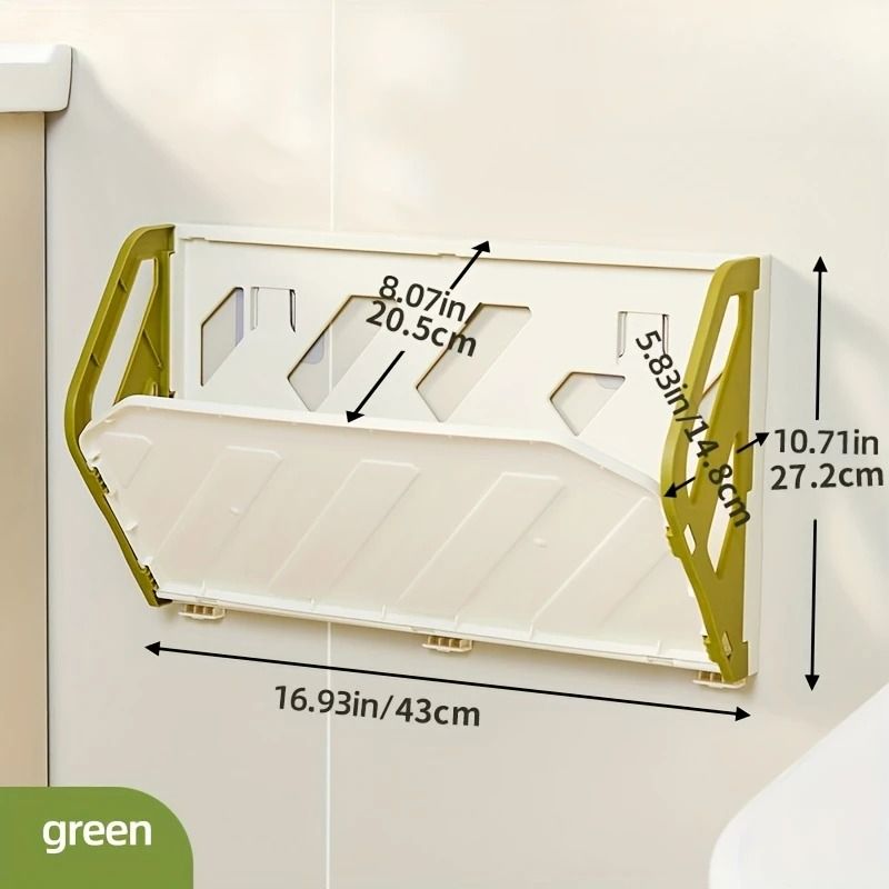 Wall Mounted Foldable Shoe Rack with Hidden Storage Shelf