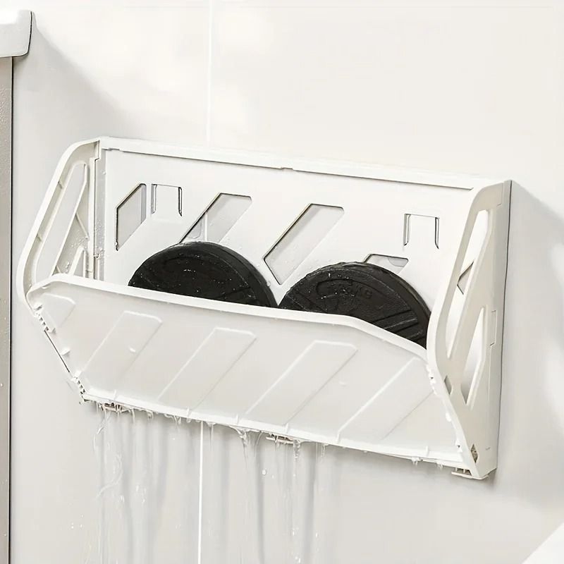 Wall Mounted Foldable Shoe Rack with Hidden Storage Shelf