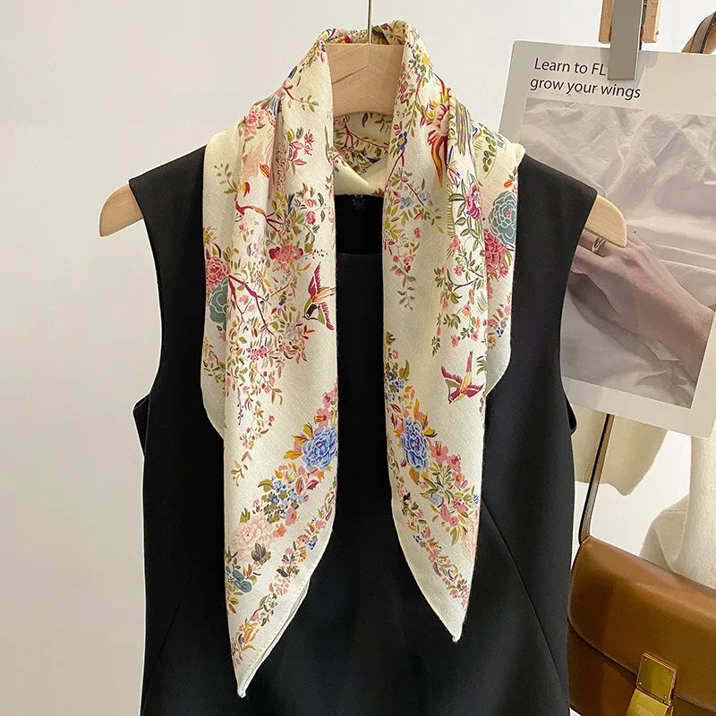 Pure Cotton Square Scarf for Women – Soft Printed Neck & Hair Foulard