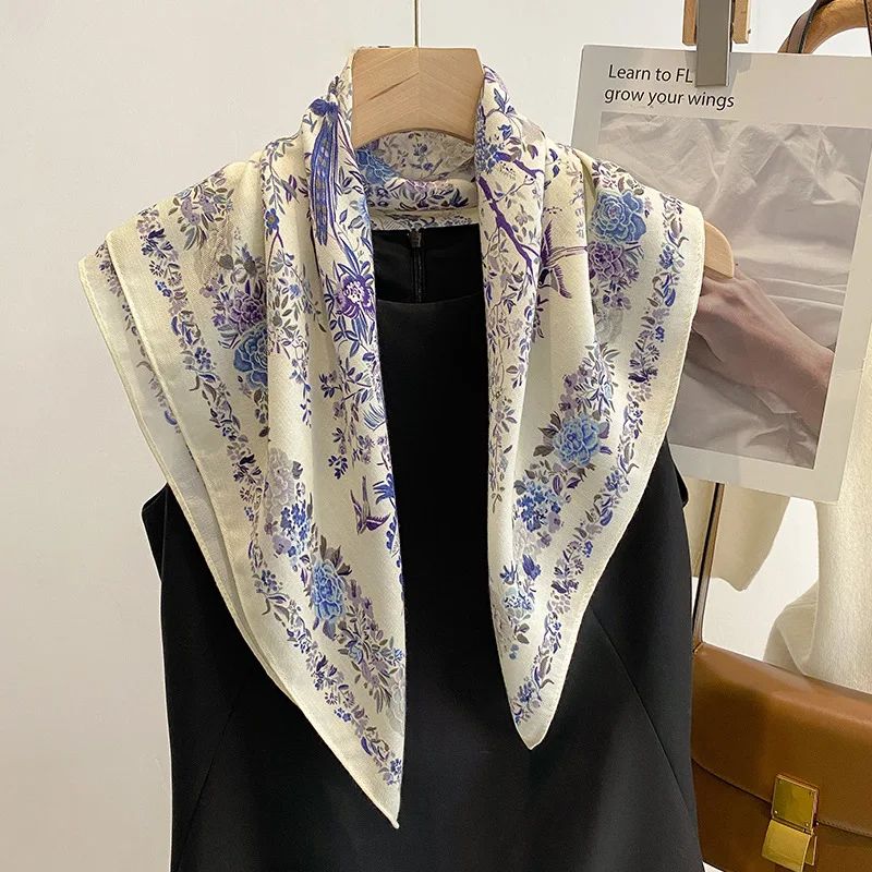 Pure Cotton Square Scarf for Women – Soft Printed Neck & Hair Foulard