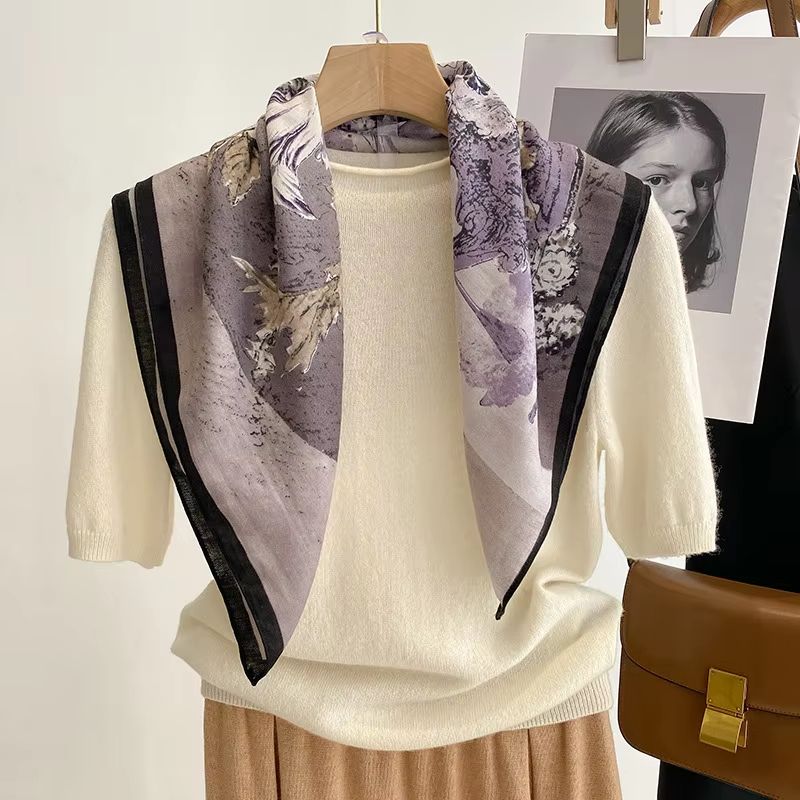 Pure Cotton Square Scarf for Women – Soft Printed Neck & Hair Foulard