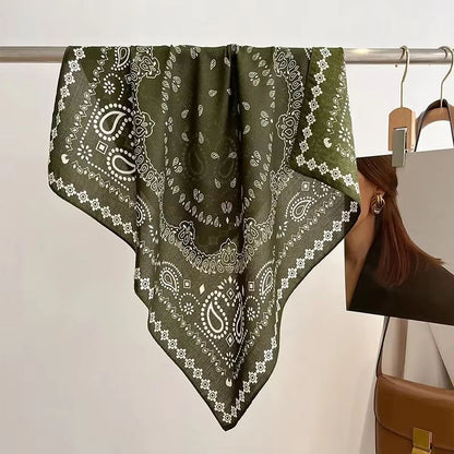 Pure Cotton Square Scarf for Women – Soft Printed Neck & Hair Foulard