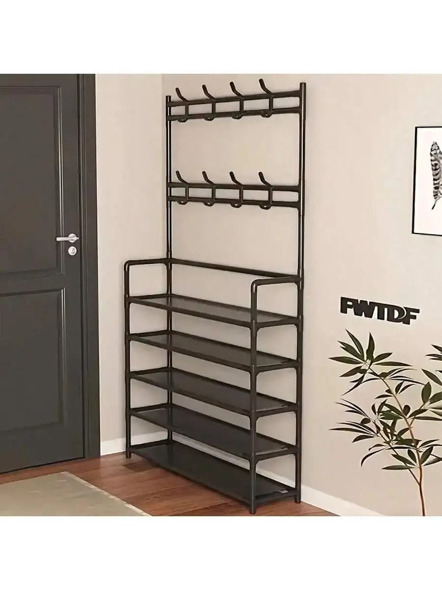 Portable 5 Tier Shoe Storage Rack with Reinforced Shelves