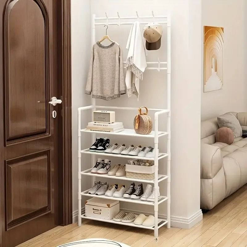 Portable 5 Tier Shoe Storage Rack with Reinforced Shelves