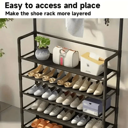 Portable 5 Tier Shoe Storage Rack with Reinforced Shelves