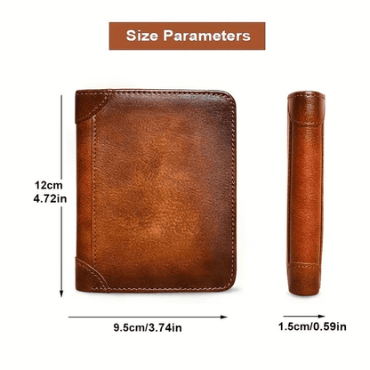 Men's RFID Trifold Wallet for Secure Daily Carry, Cards, Cash, and ID Organization