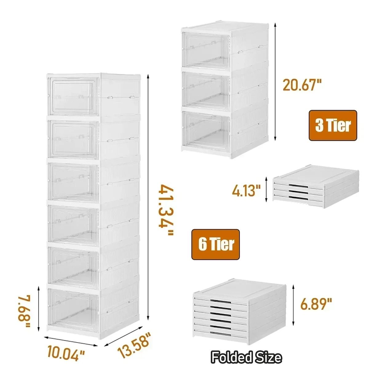 6 Layer Transparent Sneaker Shoe Storage Organizer Box