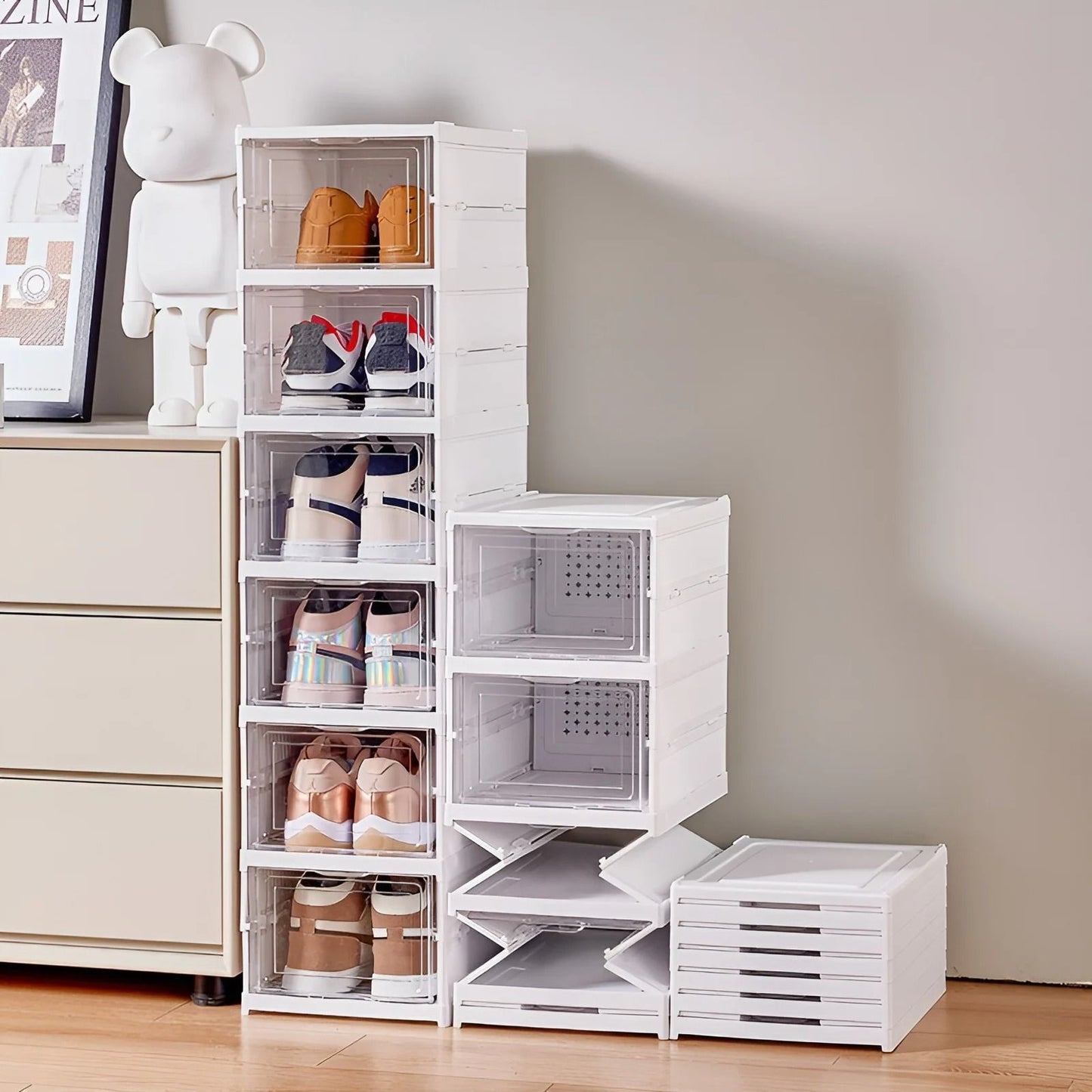 6 Layer Transparent Sneaker Shoe Storage Organizer Box