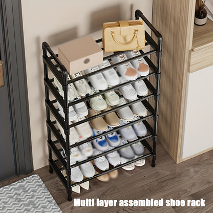 Stackable Multi-Tier Metal Shoe Rack Organizer Freestanding Storage for Closet Bedroom Indoor and Outdoor Use