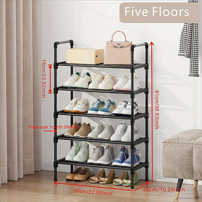 Stackable Multi-Tier Metal Shoe Rack Organizer Freestanding Storage for Closet Bedroom Indoor and Outdoor Use