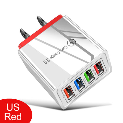 Quick Charge 3.0 USB Wall Charger 4 Port Fast Charging Adapter Travel Plug