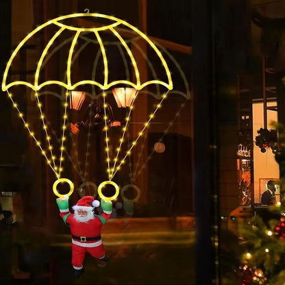 FestiveGlow USB Powered LED Christmas Parachute Lights with Santa Claus