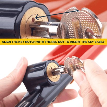 Red Steering Wheel Lock Club Anti Theft Universal Car, Truck & SUV Security