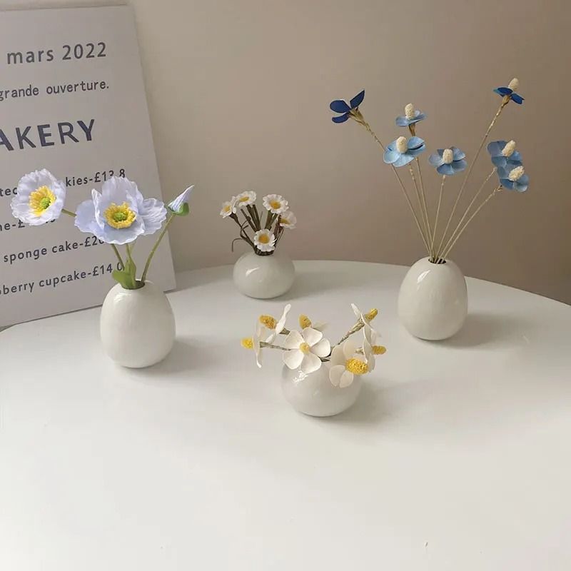 Korean Style Ceramic Bud Vase – High-Performance Mini Flower Vase & Single Stem Decorative Floral Holder