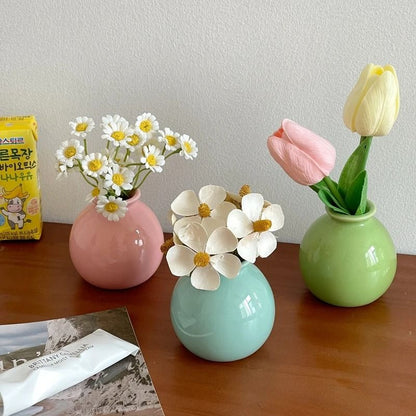 Korean Style Ceramic Bud Vase – High-Performance Mini Flower Vase & Single Stem Decorative Floral Holder