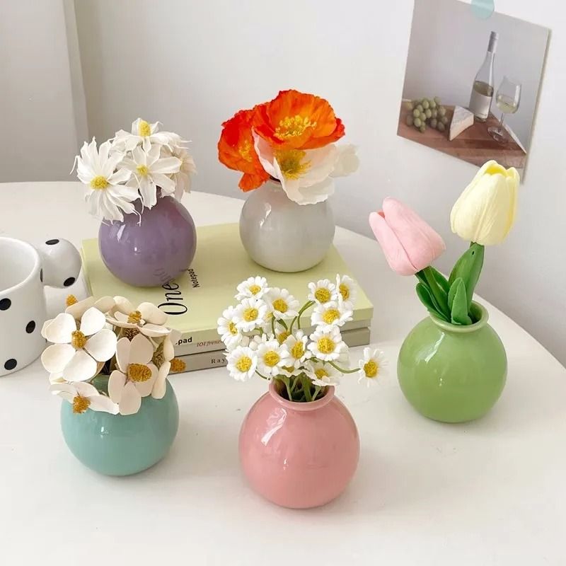 Korean Style Ceramic Bud Vase – High-Performance Mini Flower Vase & Single Stem Decorative Floral Holder