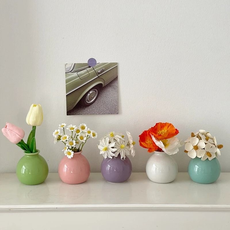 Korean Style Ceramic Bud Vase – High-Performance Mini Flower Vase & Single Stem Decorative Floral Holder
