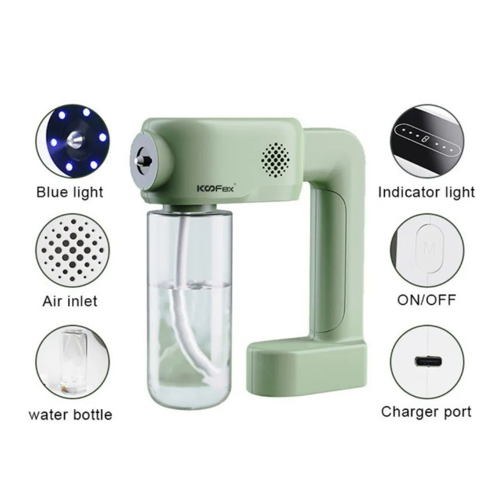 Wireless Nano Spray Sanitizer Gun with UV Blue Light – Portable Disinfection & Sterilization Mist Sprayer