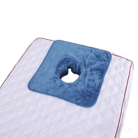 VelvaSpa Square Face Cradle Towel – Thickened Velvet SPA Massage Table Cover with Breath Hole