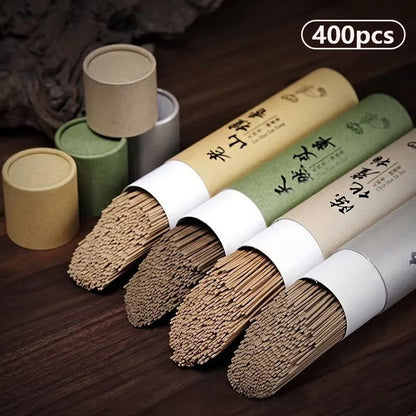 400-Piece Natural Sandalwood Incense Sticks Set for Meditation, Prayer & Home Calm