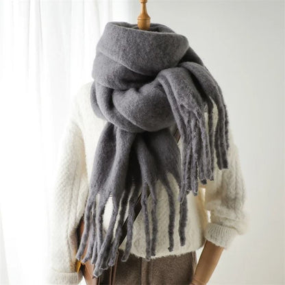 Cashmere Pashmina Winter Scarf for Women with Tassel Wrap