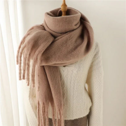Cashmere Pashmina Winter Scarf for Women with Tassel Wrap